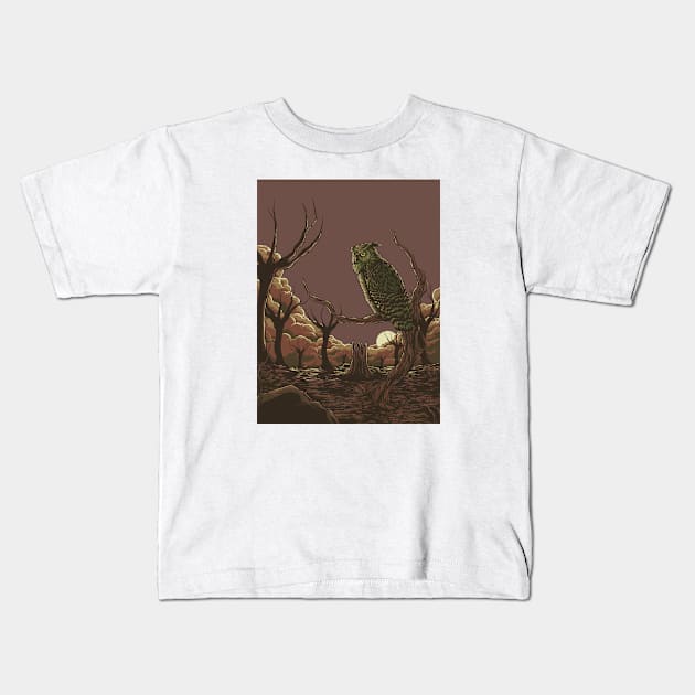 Old Hunter Kids T-Shirt by monochromefrog